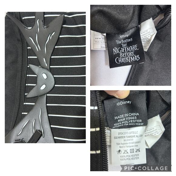 Disney Nightmare Before Christmas Flip Pak Reversible Backpack Jack & Sally Blk - Picture 8 of 10